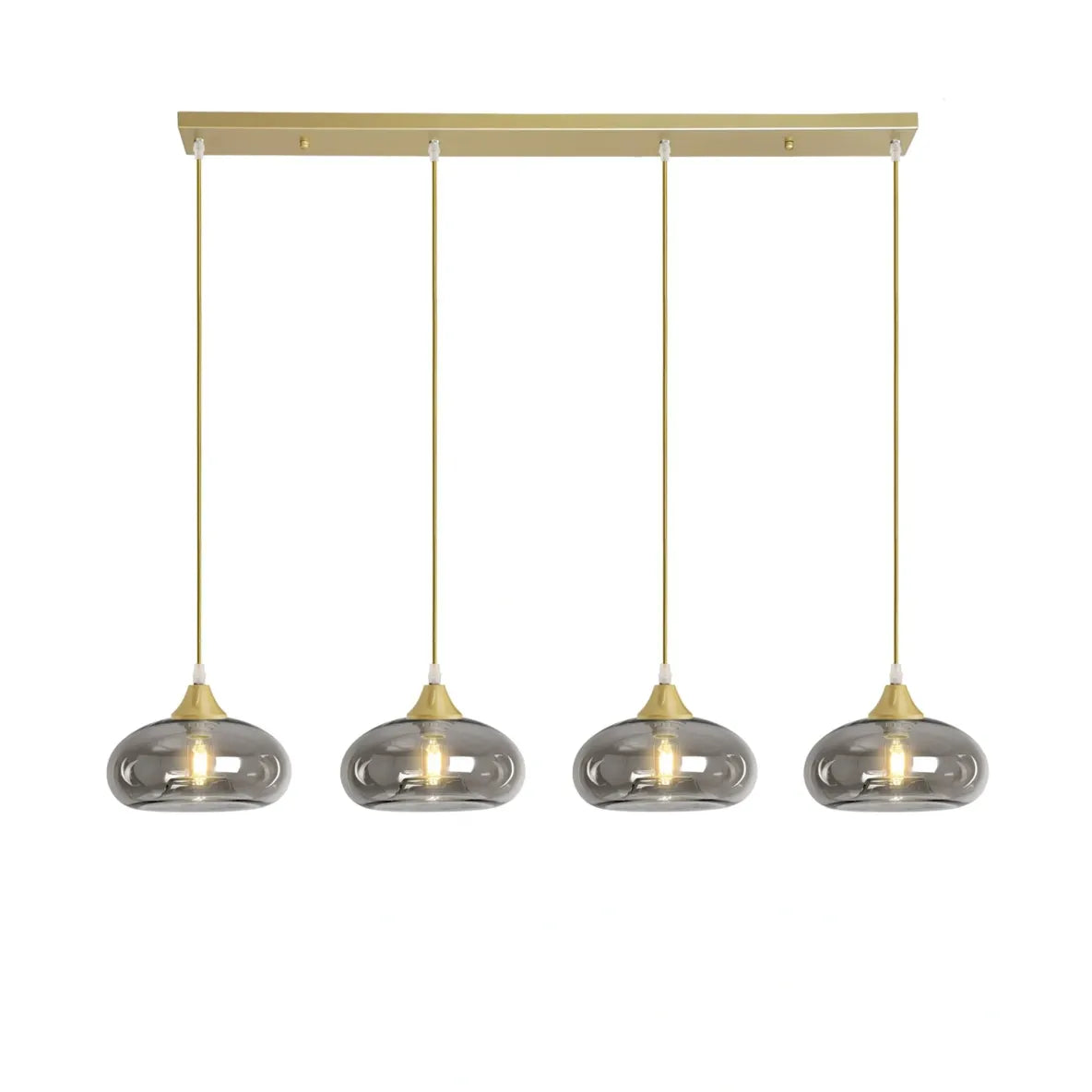 Murano 4 Light Gold Bar with Mushroom Glass shades