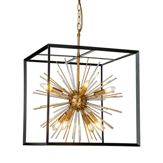 Burano Sputnik Pendant Black and Gold Large