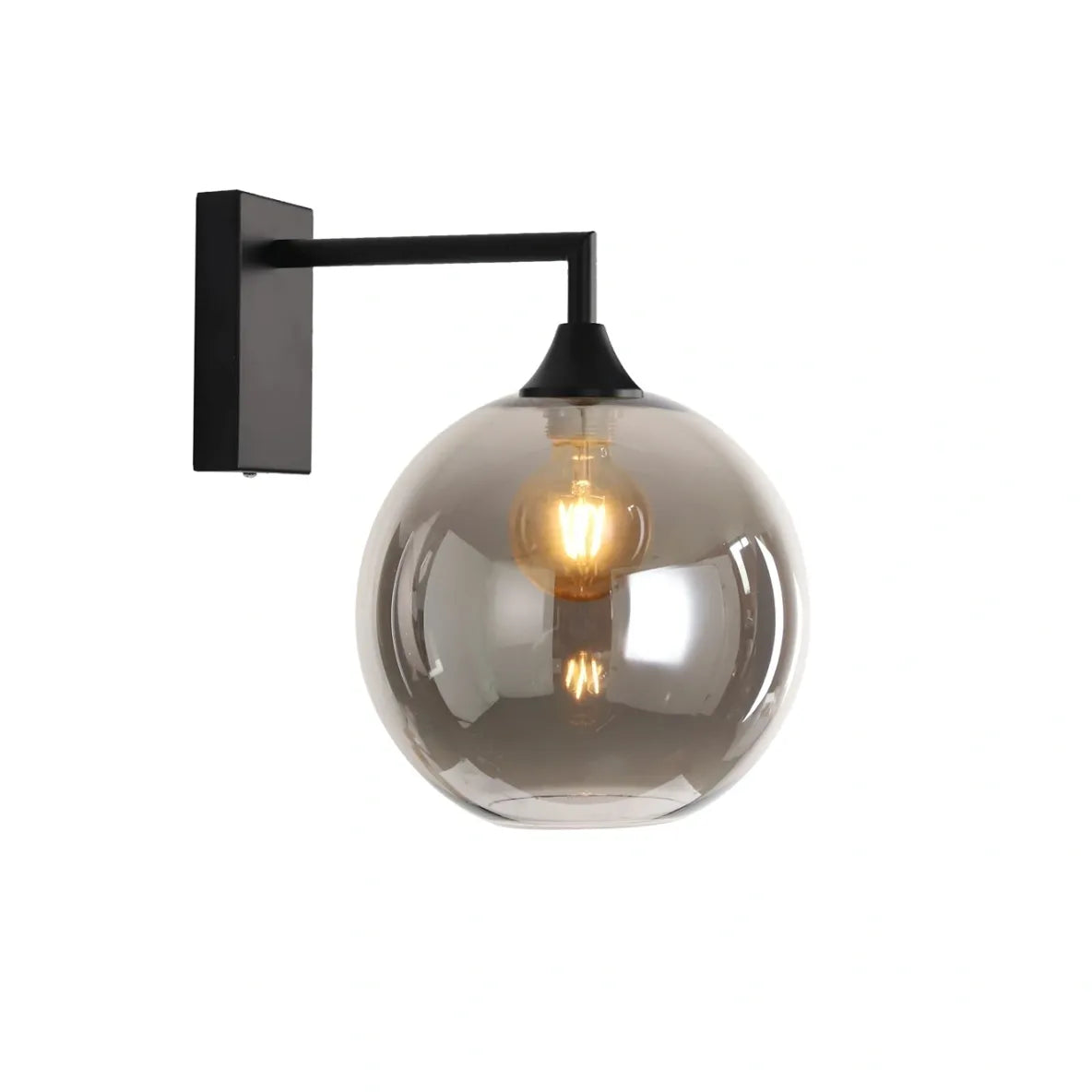 Murano Black Wall Light with Globe glass