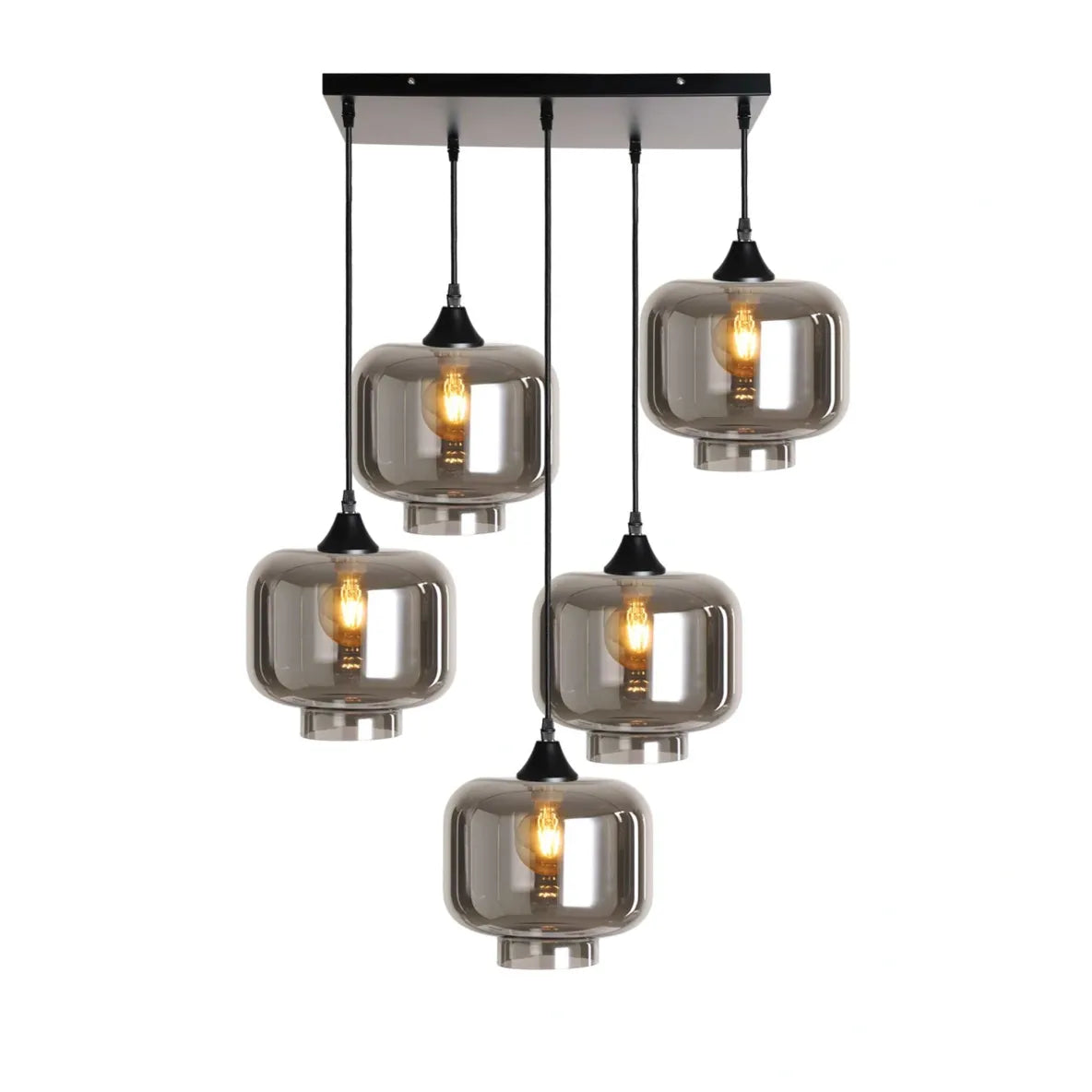 Murano 5 Light Pendant Round Shades