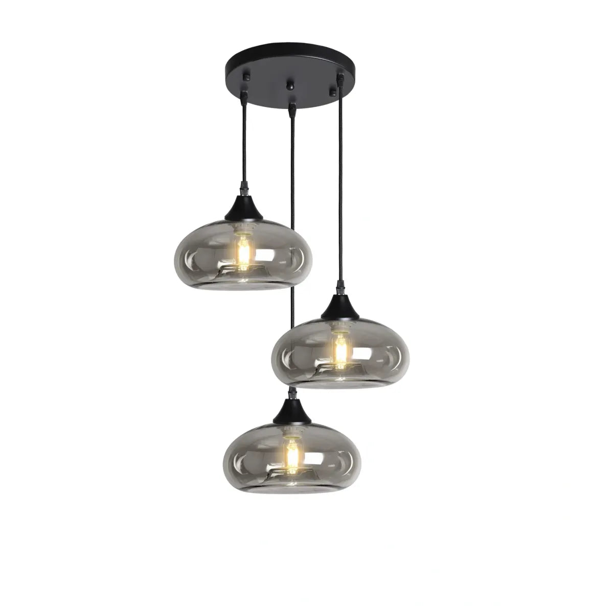 Murano 3 Light Pendant Mushroom Shade