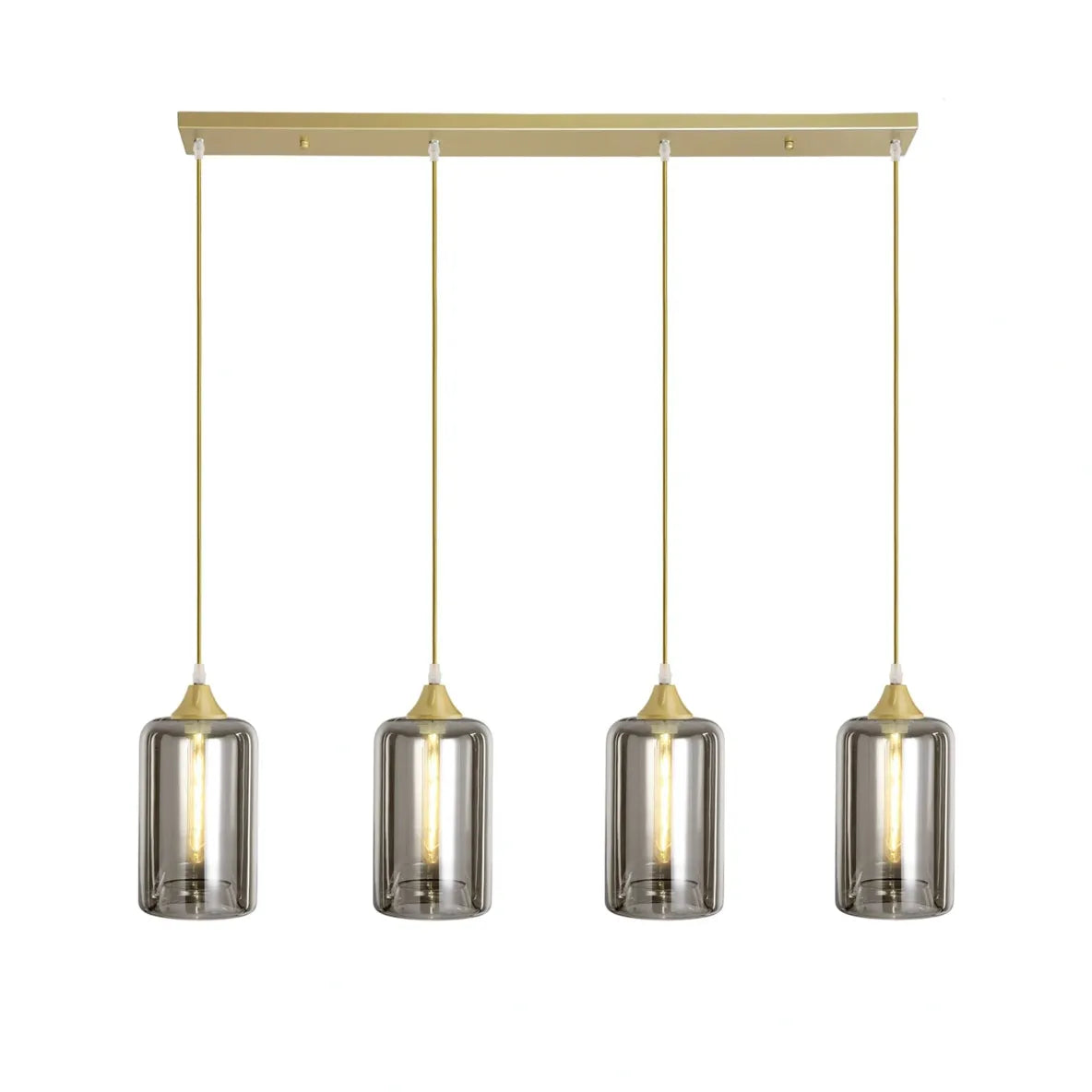 Murano 4 Light Bar Slim Cylinder Amber Glass shades