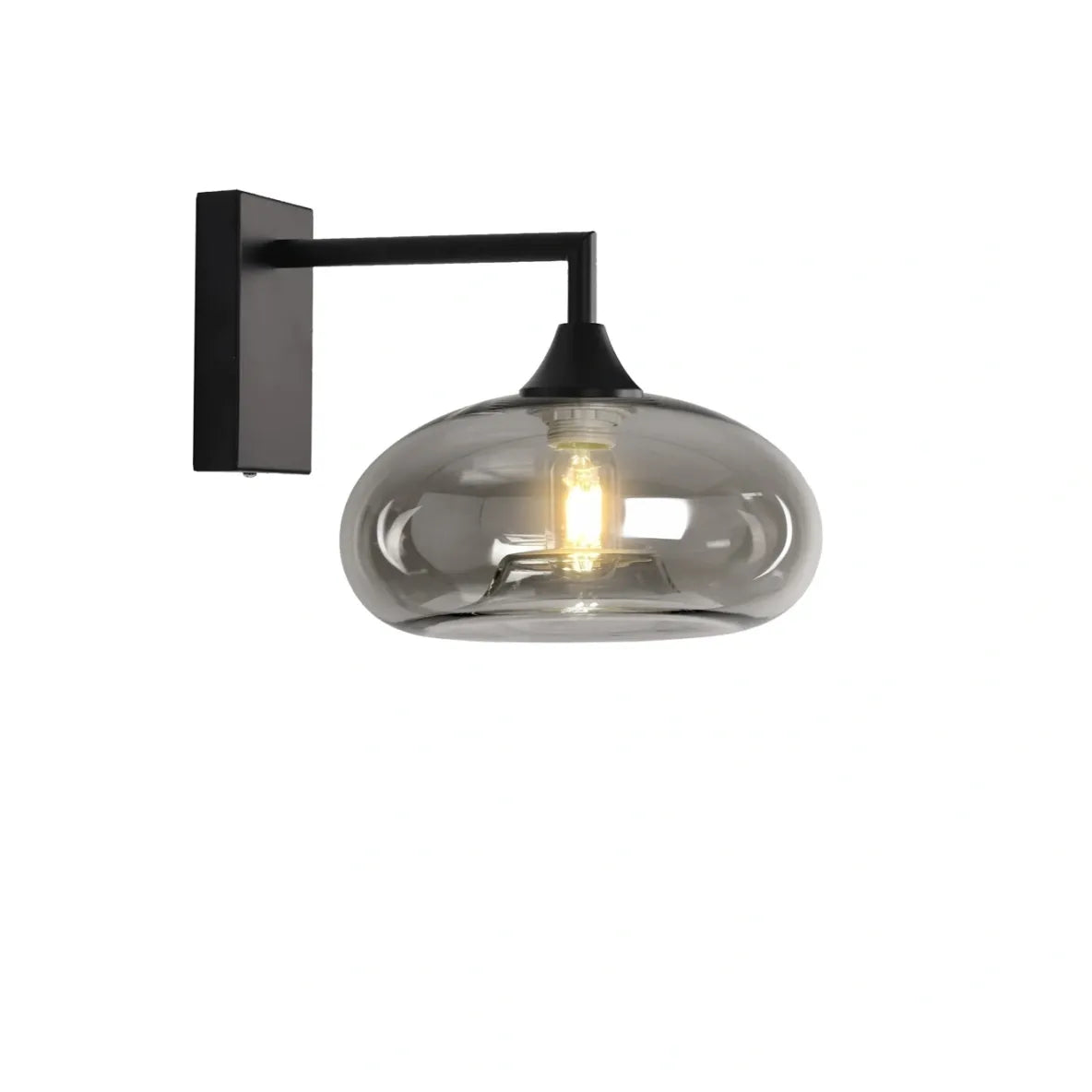 Murano Black Wall Light with Mushroom glass
