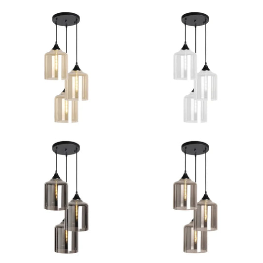 Murano 3 Light Pendant Large Cylinder