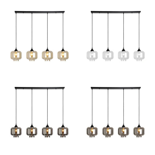 Murano 4 Light Bar with Round Glass shades