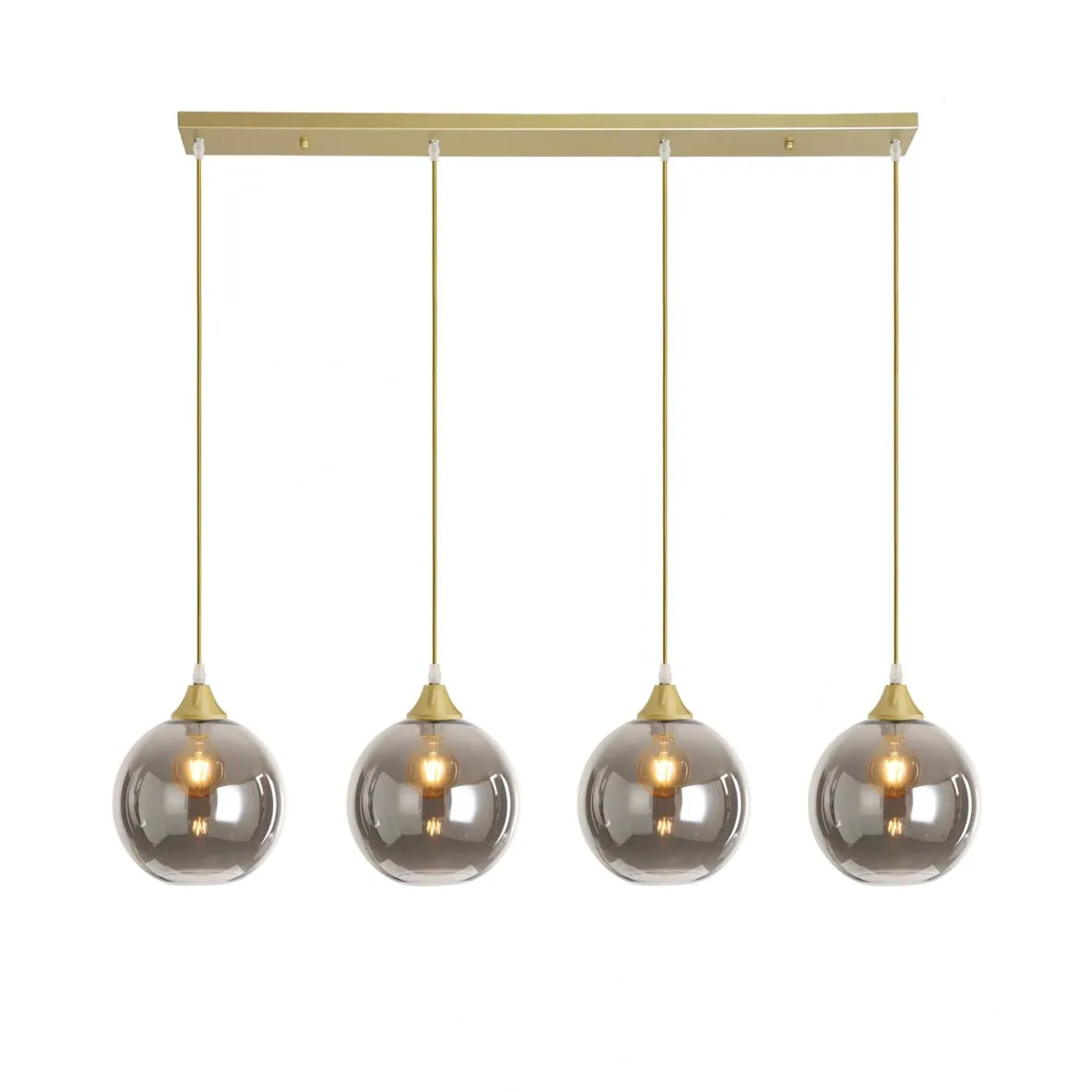 Murano 4 Light Gold Bar with Globe Glass shades