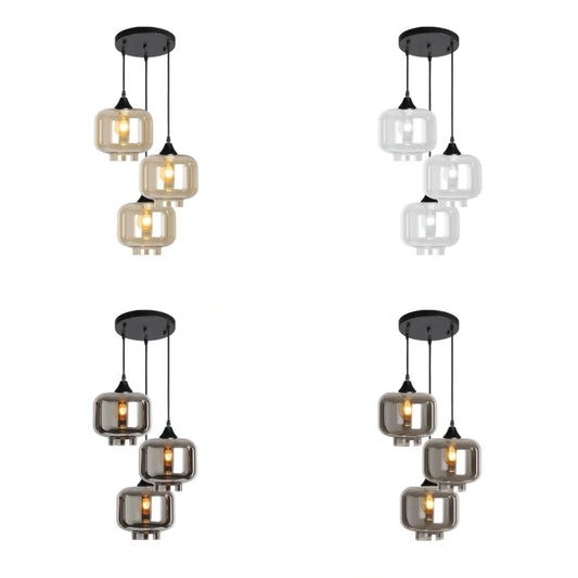 Murano 3 Light Pendant Round Shades