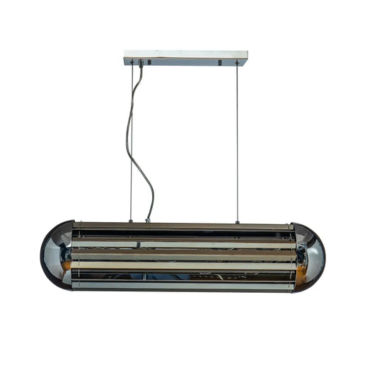 Burano Horizontal Smoke Crystal Bullet Pendant Chrome Medium