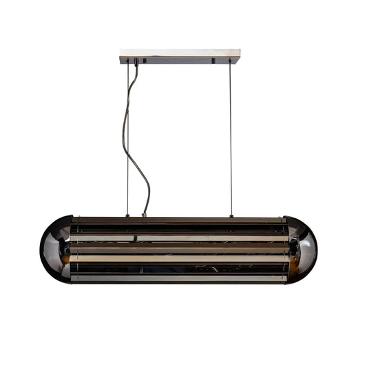 Burano Horizontal Smoke Crystal Bullet Pendant Chrome Extra Large