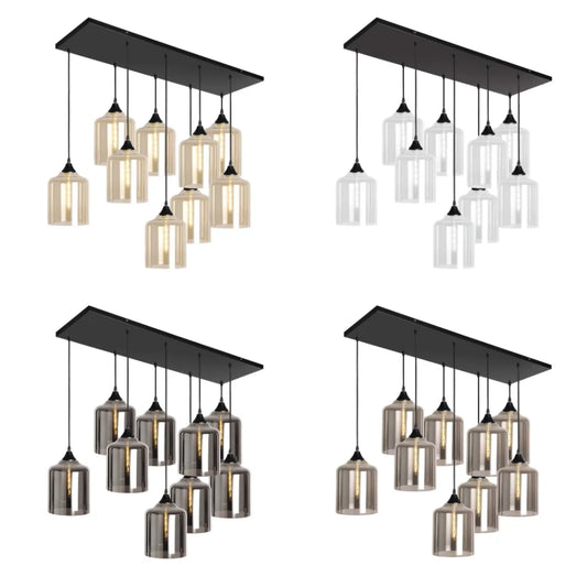 Murano 9 Light Pendant Large Cylinder Shades