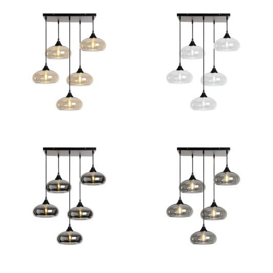 Murano 5 Light Pendant Mushroom Shades