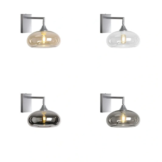 Murano Silver Wall Light with Mushroom glass