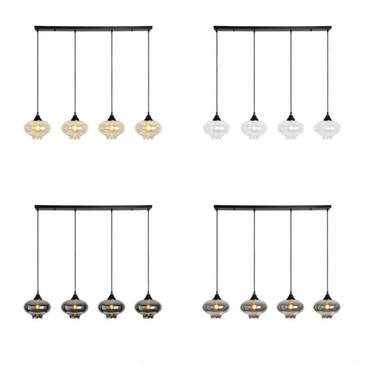 Murano 4 Light Bar with Teardrop Glass shades