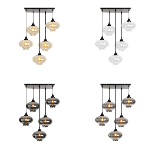 Murano 5 Light Pendant Teardrop Shades