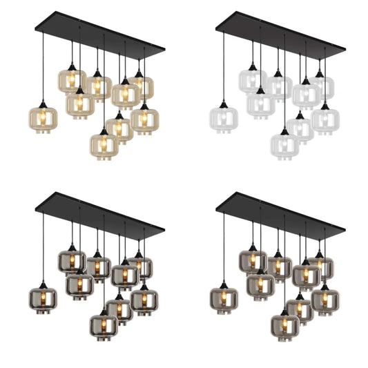 Murano 9 Light Pendant Round Shades