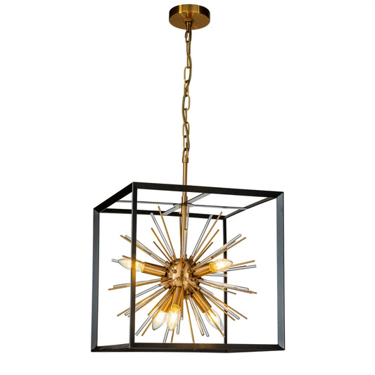 Burano Sputnik Pendant Black and Gold Medium