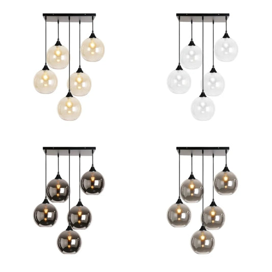 Murano 5 Light Pendant Globe Shades