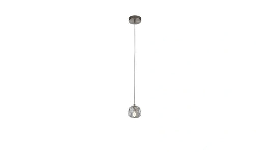 Burano Faceted Crystal Single pendant Satin Nickel