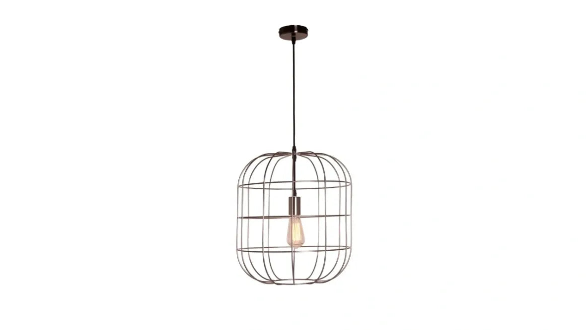Torcello Wire Work Large Oval Pendant Satin Nickel