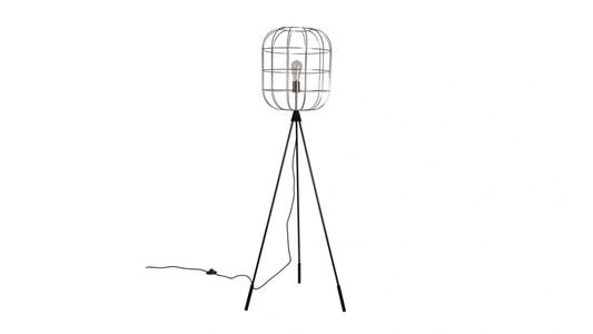 Torcello Wire Work Large Tripod Floor Lamp Satin Nickel