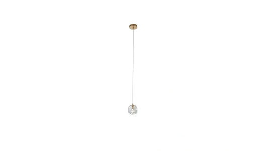 Burano Faceted Crystal Single pendant Satin Brass/Gold