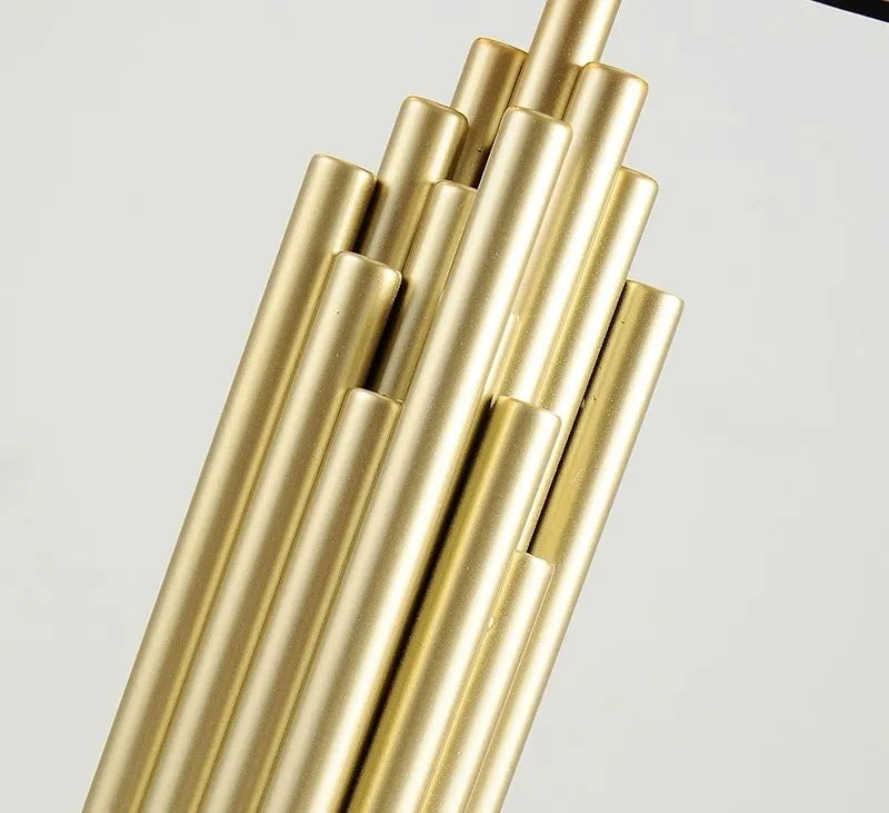 Large Random Stacked Tubular Table Lamp with shade