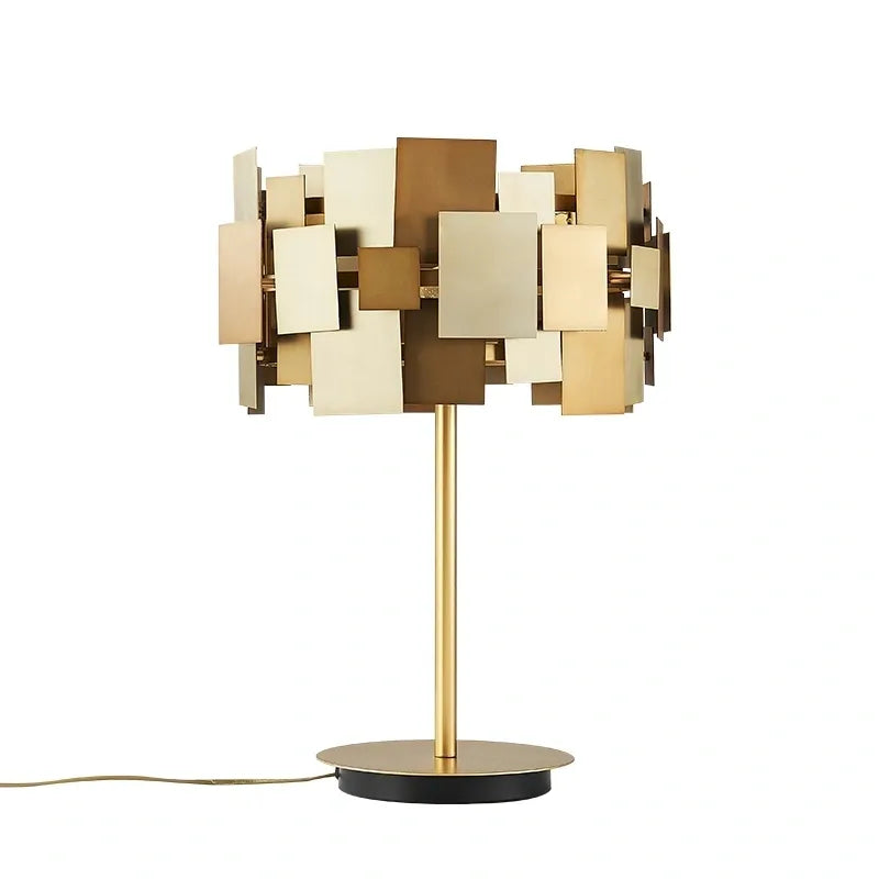 Large Mixed Brass and Bronze Table Lamp Large Mixed Brass and Bronze Table Lamp