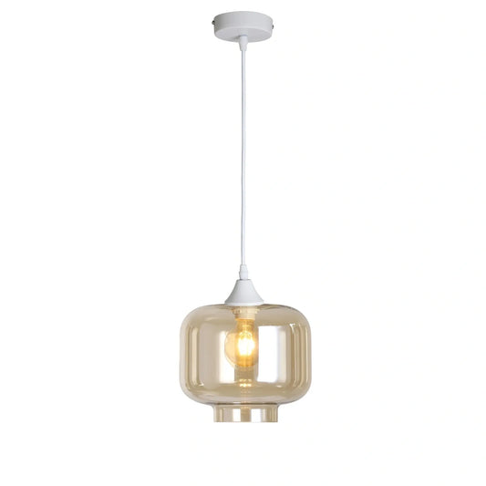 Murano 1 Light White Pendant Round shade