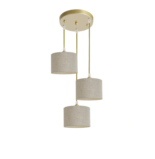 Murano 3 Light Pendant with fabric shades