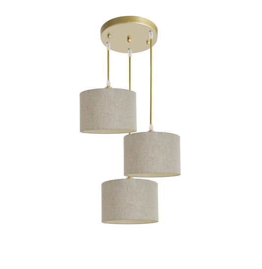 Murano 3 Light Pendant with fabric shades