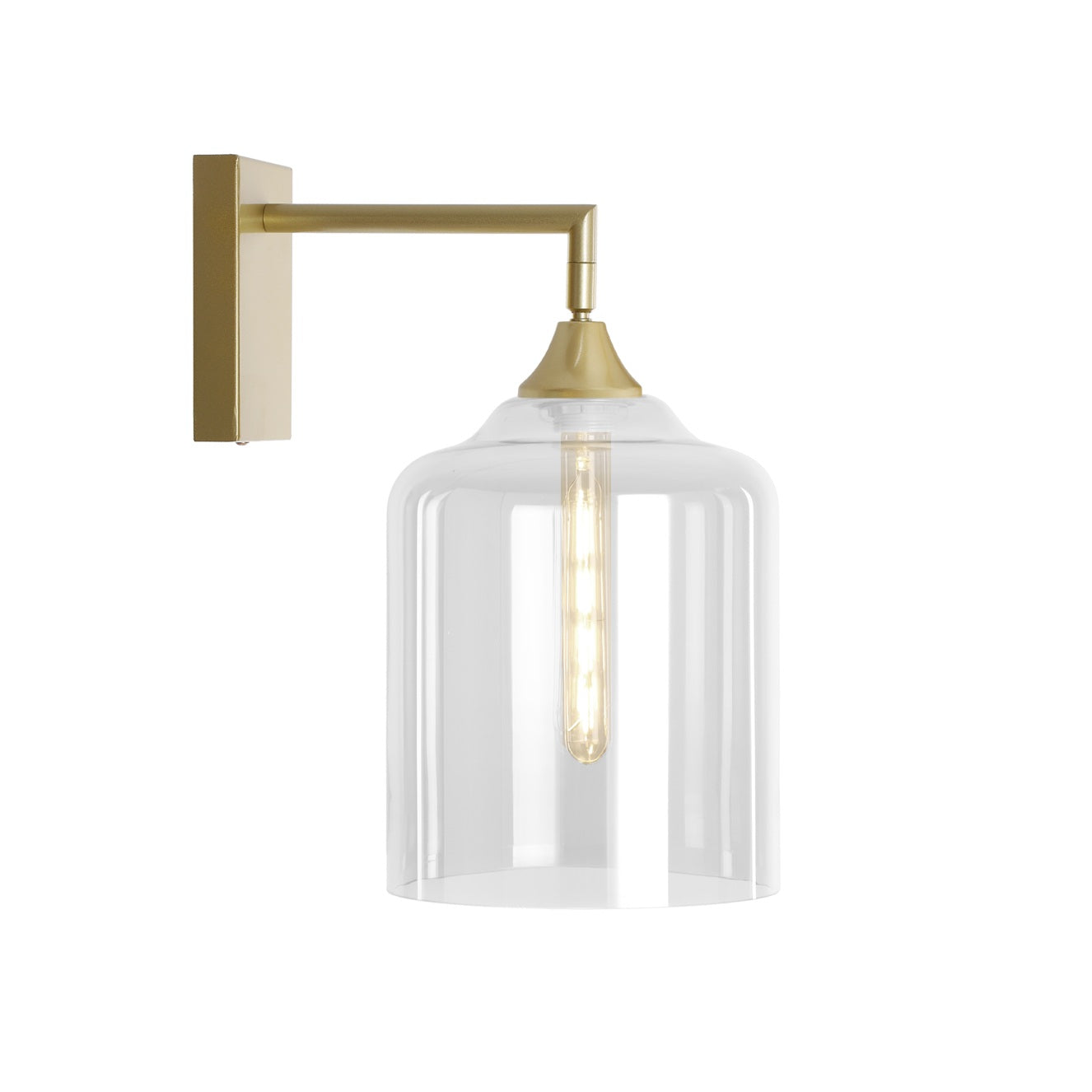 Murano Gold Wall Light with Large Cylinder glass