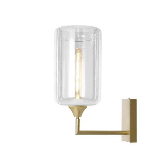 Murano Gold Wall Light with Slim Cylinder glass