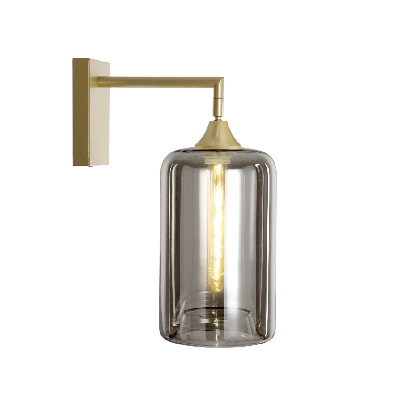 Murano Gold Wall Light with Slim Cylinder glass
