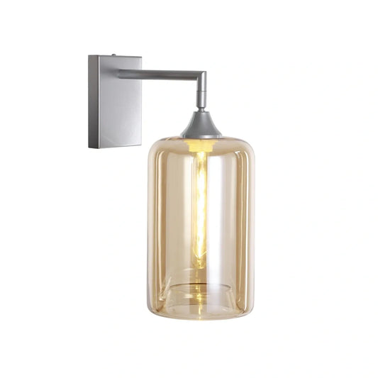 Murano Silver Wall Light with Cylinder Glass Shade