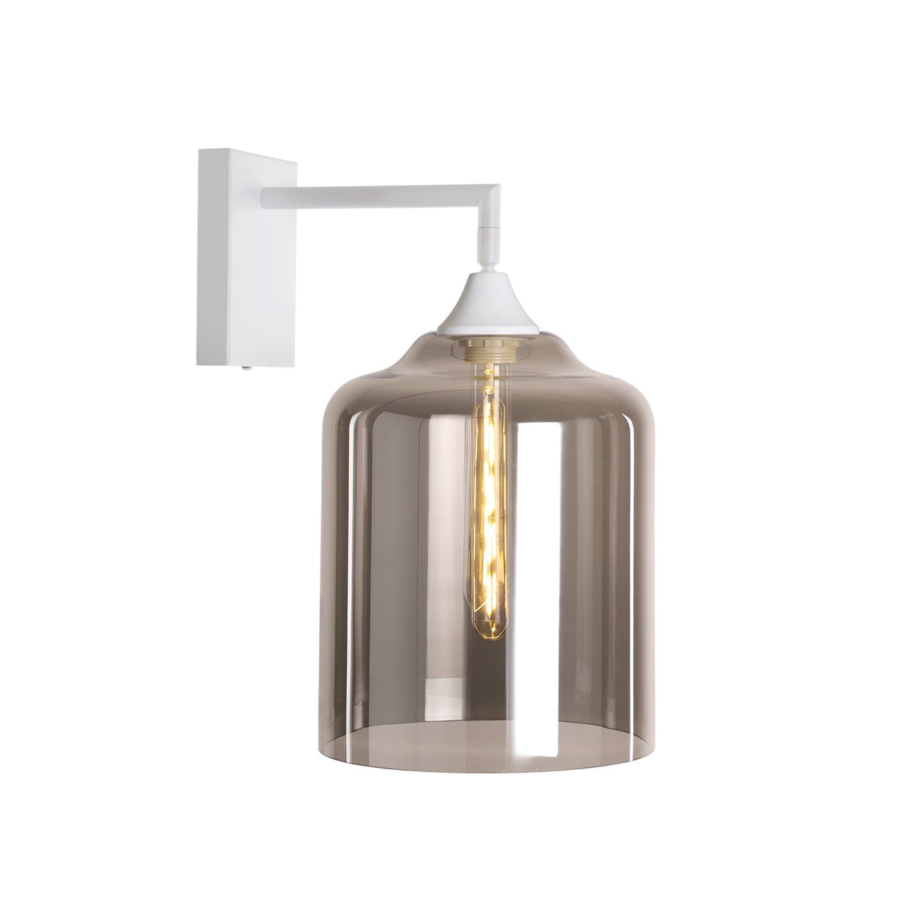 Murano White Wall Light with Large Cylinder glass