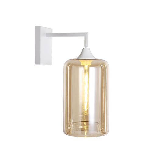 Murano White Wall Light with Slim Cylinder glass