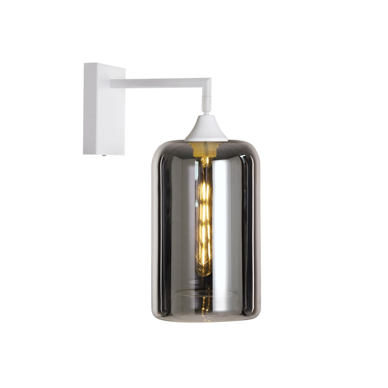 Murano White Wall Light with Slim Cylinder glass