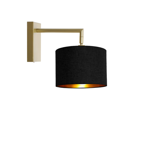 Murano Gold Wall Light with Woven Hand Made Fabric Shade