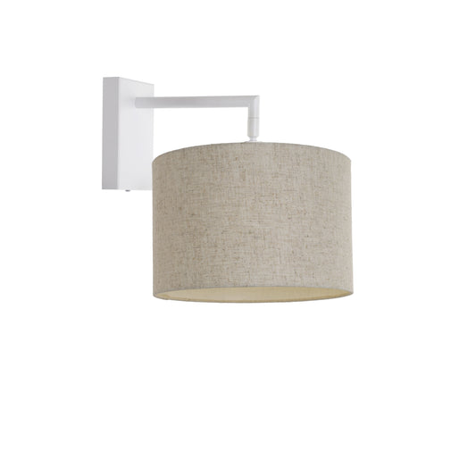 Murano White Wall Light with Woven Hand Made Fabric Shade