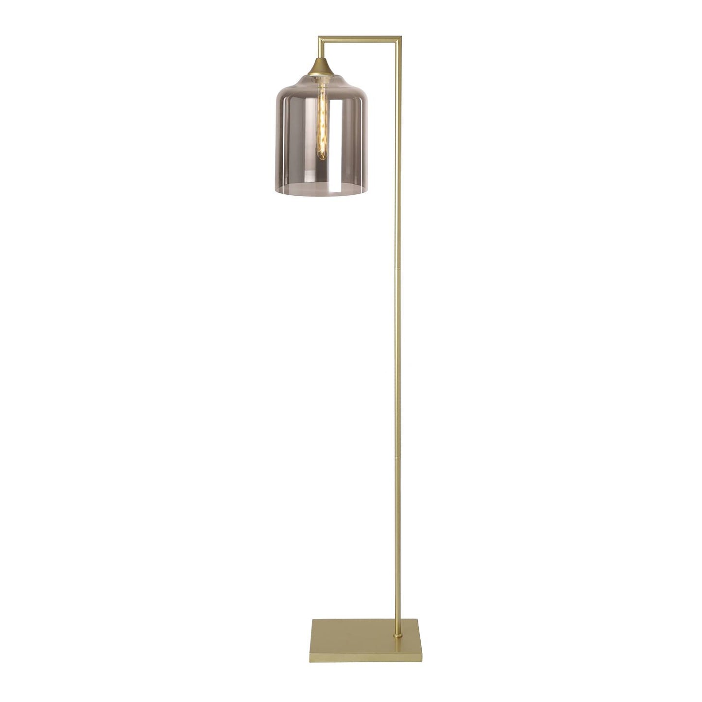 Murano Gold Floor Lamp with Large Cylinder Glass Shade