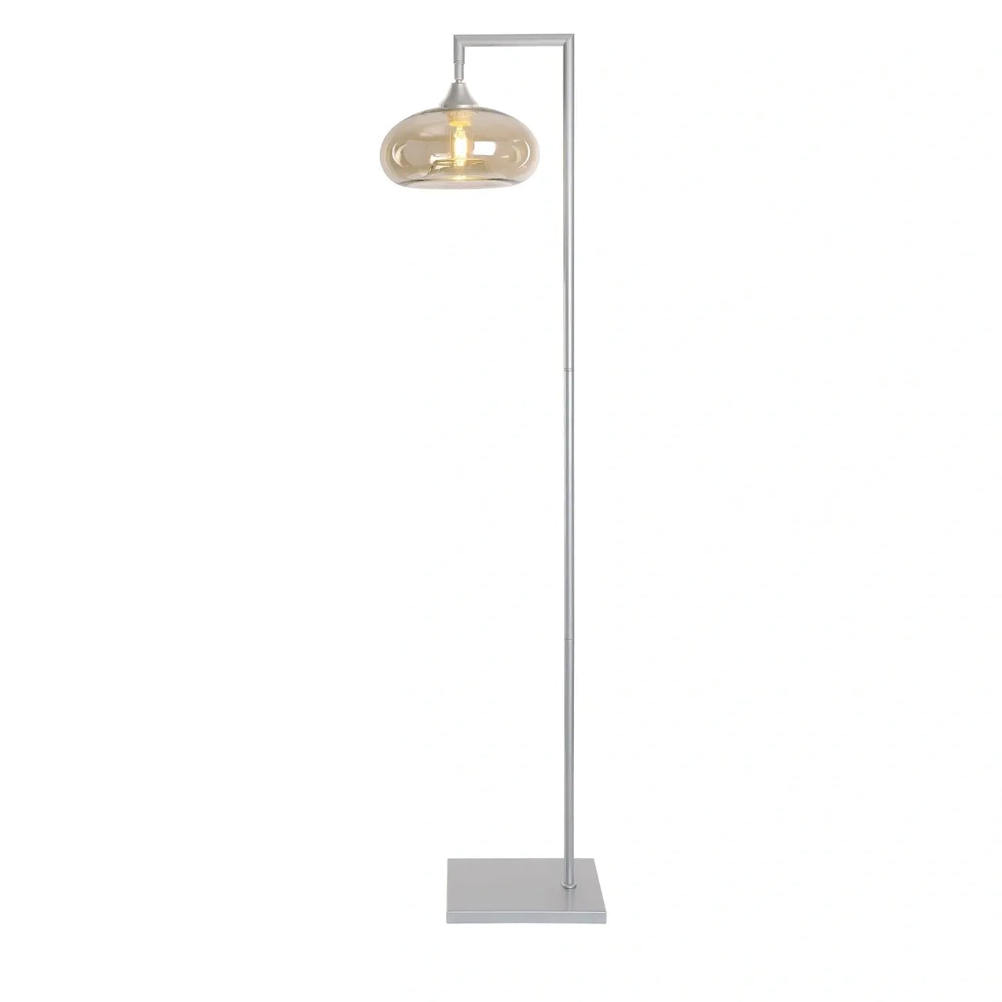 Murano Silver Floor Lamp with Mushroom Glass Shade