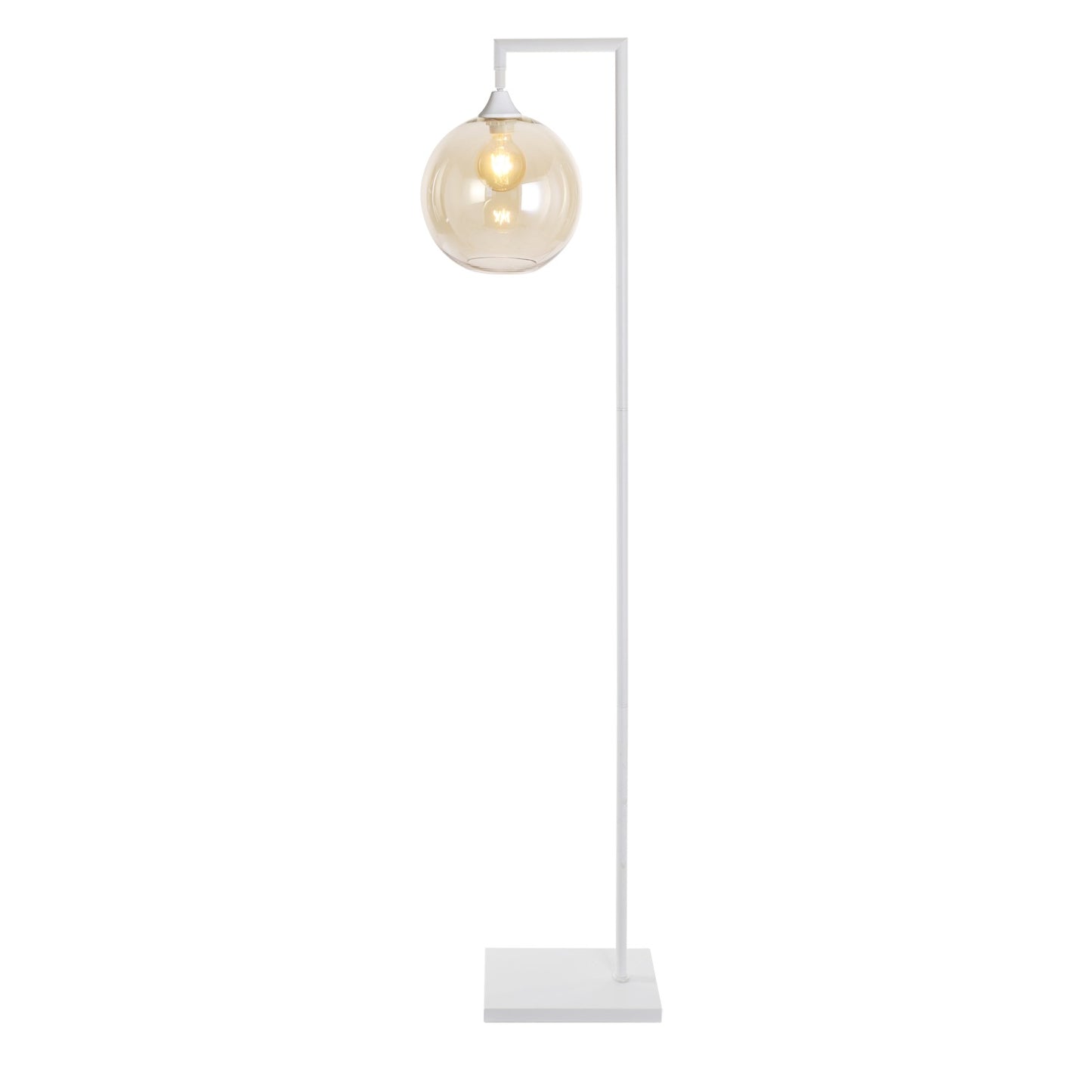 Murano White Floor Lamp with Globe Glass Shade