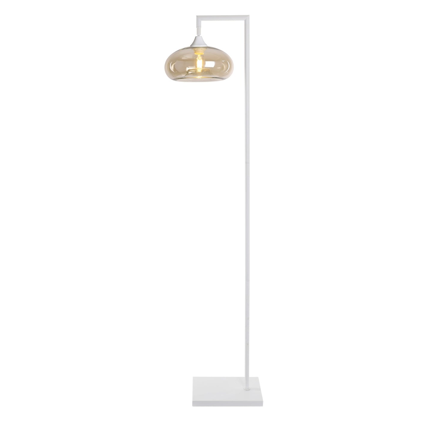 Murano White Floor Lamp with Mushroom Glass Shade