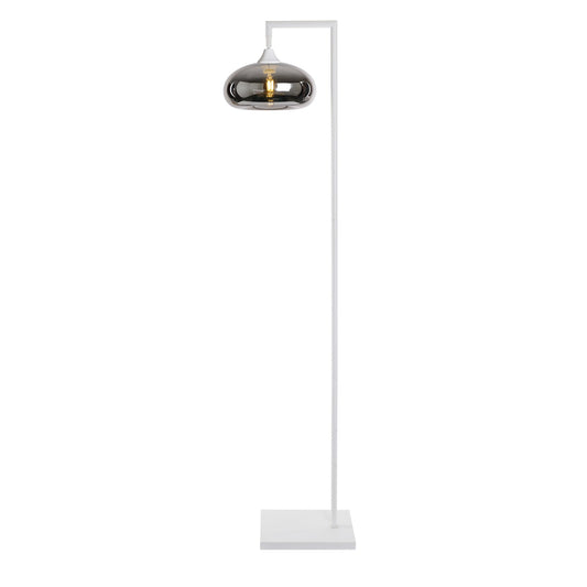 Murano White Floor Lamp with Mushroom Glass Shade