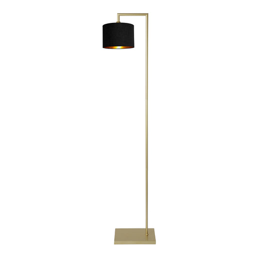 Murano Gold Floor Lamp with Woven Small Hand Made fabric Shade