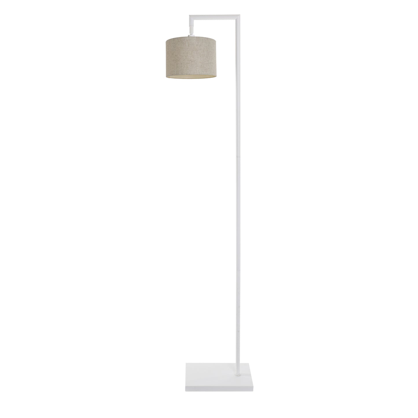 Murano White Floor Lamp with Woven Small Hand Made fabric Shade