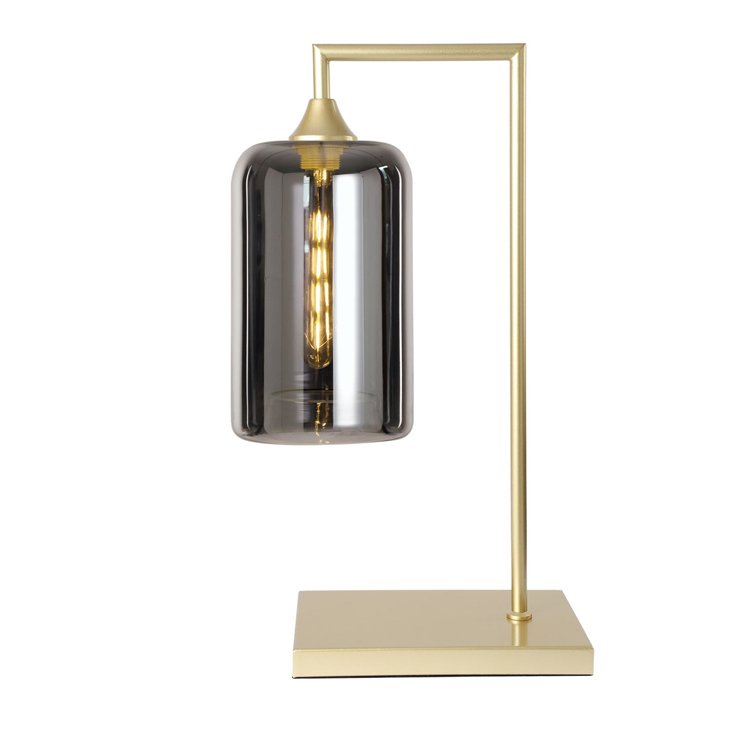 Murano Large Gold Table Lamp with Slim Cylinder Glass Shade