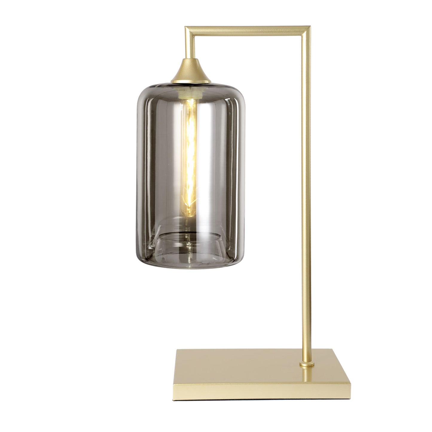 Murano Large Gold Table Lamp with Slim Cylinder Glass Shade
