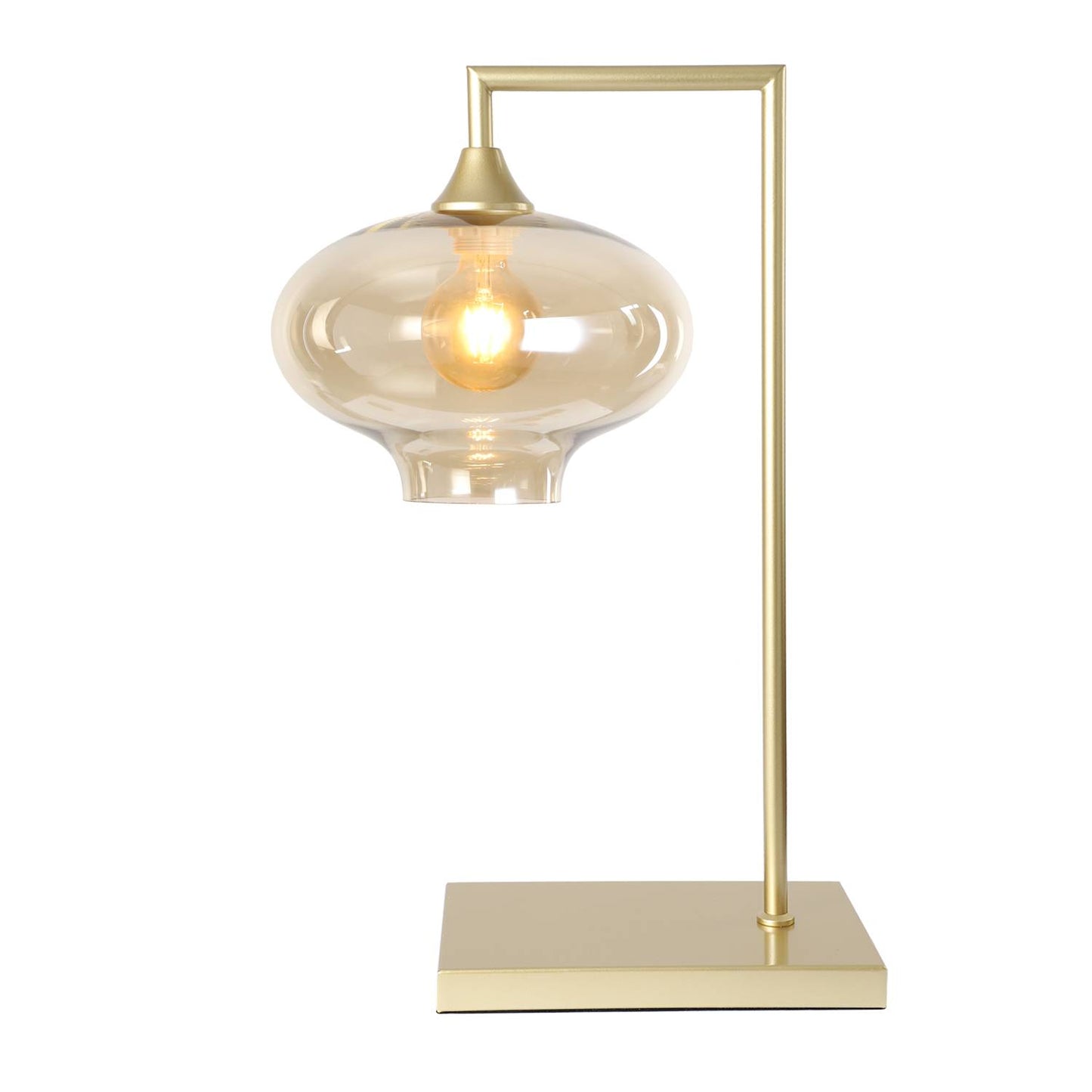 Murano Large Gold Table Lamp with Teardrop Glass Shade