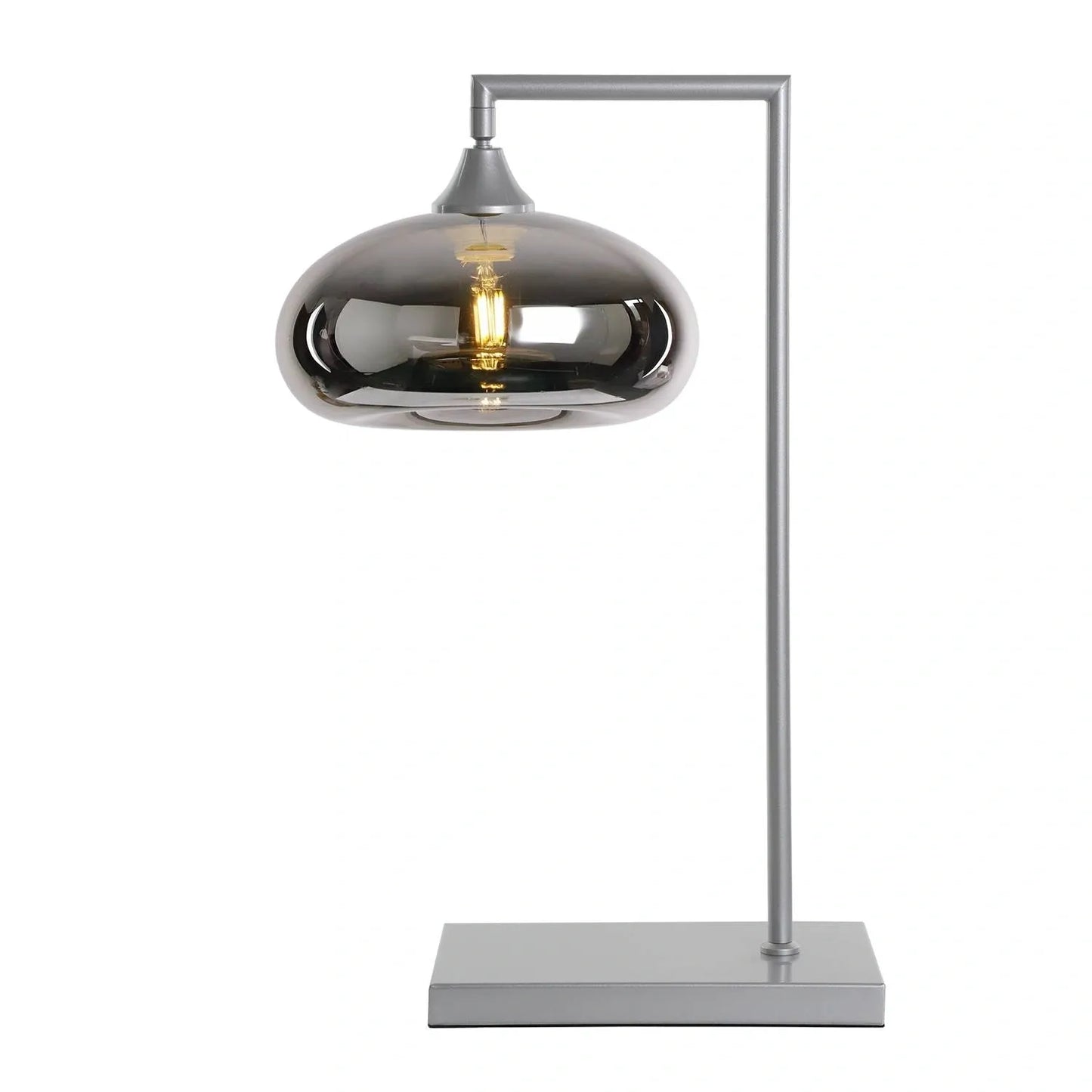 Murano Silver Table Lamp with Mushroom Glass Shade